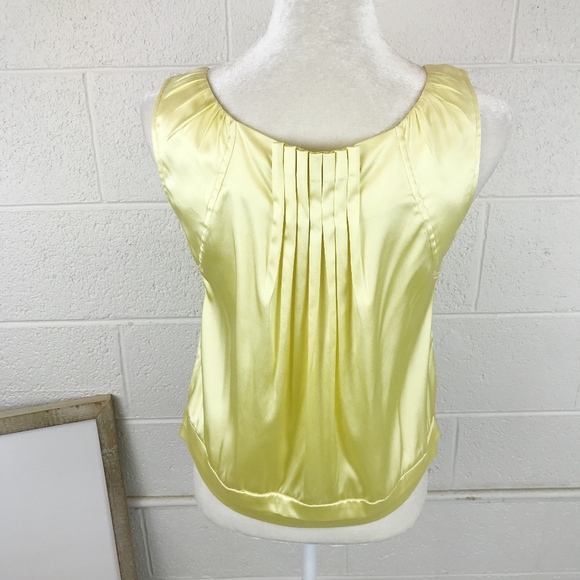 BCBG butter yellow satin sleeveless top small vtg Y2K - Picture 3 of 6